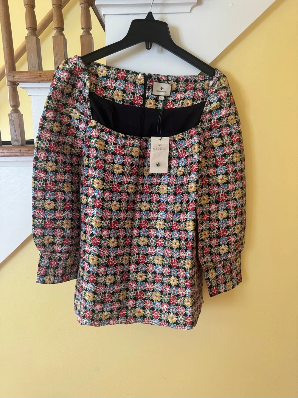 Tuckernuck Emilie Punchy Jacquard Blouse Size XL NEW NWT